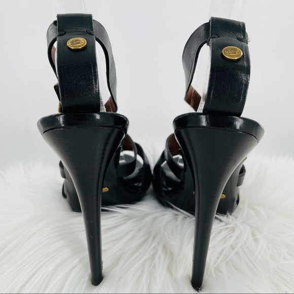 Burberry Bridle Huntley Black Platform Heel Sandals - Picture 5 of 16